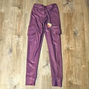 Purple scrunchbutt joggers